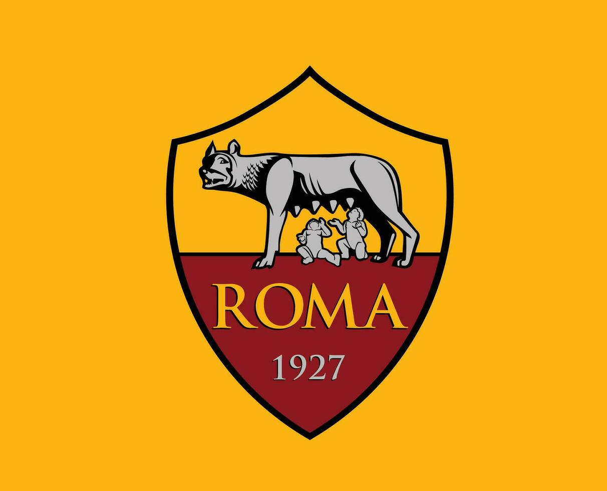 AS Roma Club Logo Symbol Serie A Football Calcio Italy Abstract Design Vector Illustration With Yellow Background 27484448 Vector Art at Vecteezy